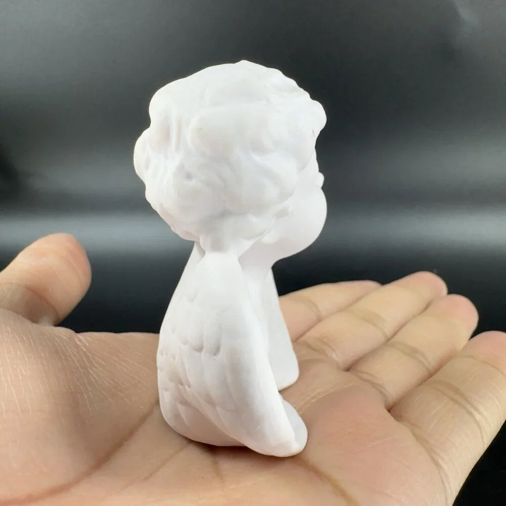 Orlik Germany Bisque Angel Bust Figurine Fine Porcelain Pale Pink Figure Vintage
